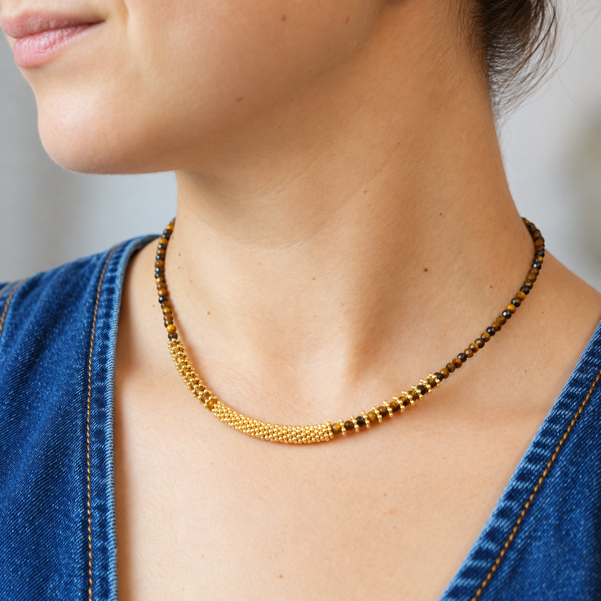 Courage Within - Faceted Necklace with Tiger's Eye