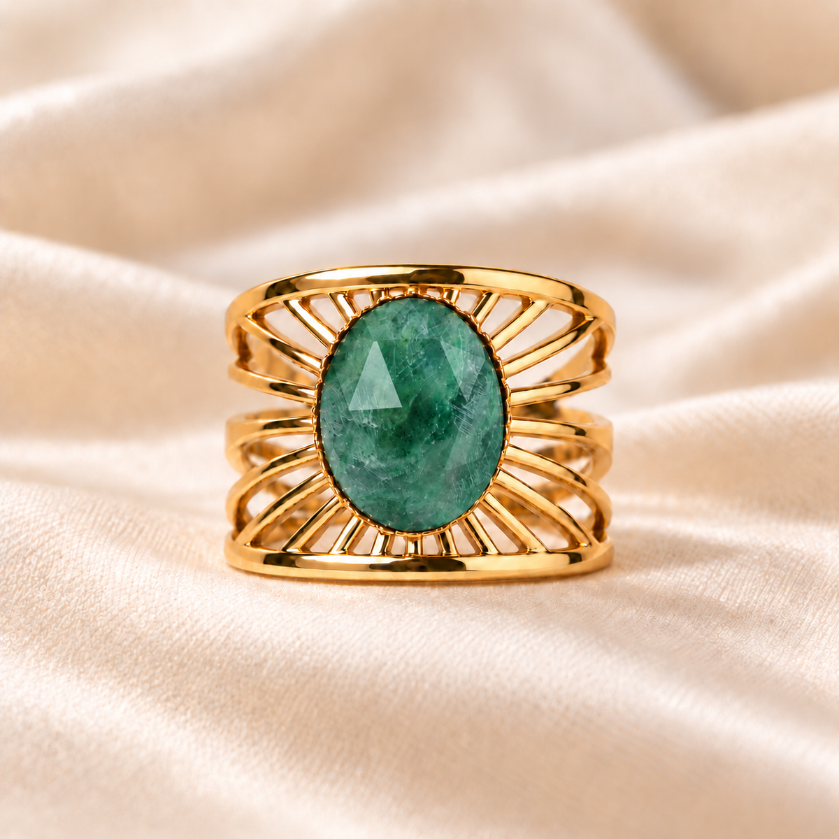 Aurelia – Green Jasper Gemstone Ring