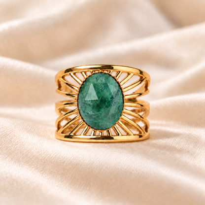 Aurelia – Green Jasper Gemstone Ring