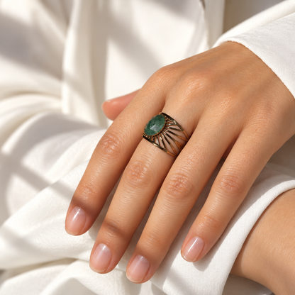Aurelia – Green Jasper Gemstone Ring