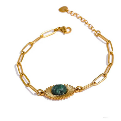 Focus on the Present - African Turquoise Jasper  Bracelet