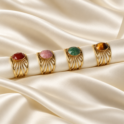 Aurelia – Green Jasper Gemstone Ring