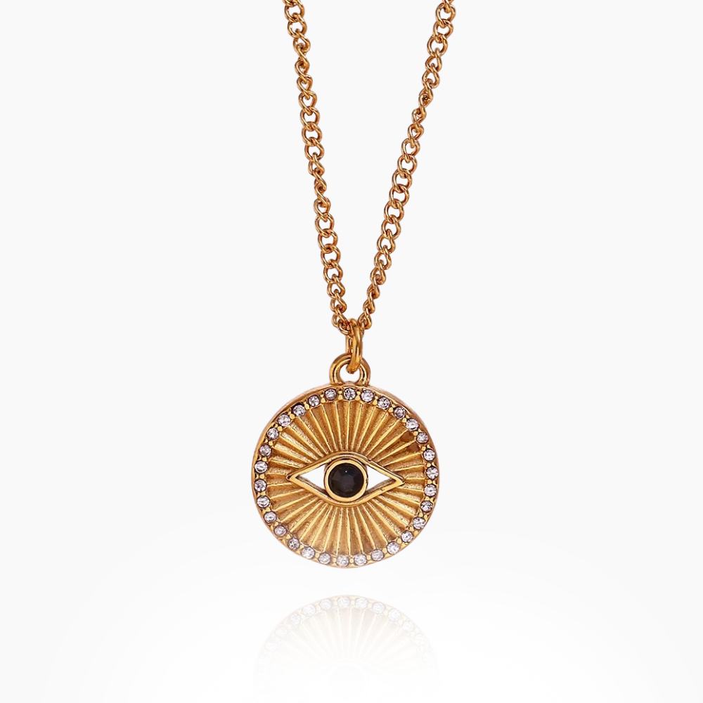 Golden Gaze: Evil Eye Gold Necklace