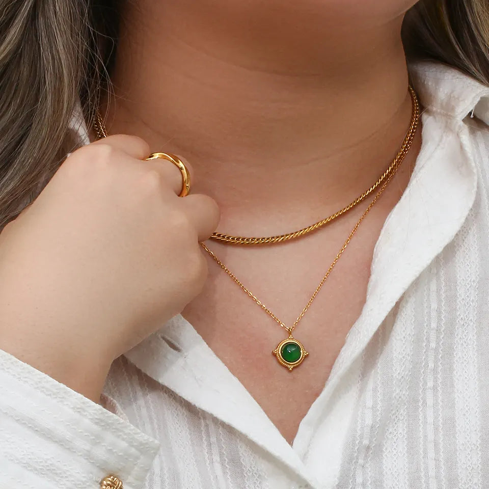 Succeed in All - Aventurine 18k Necklaces Double Layer