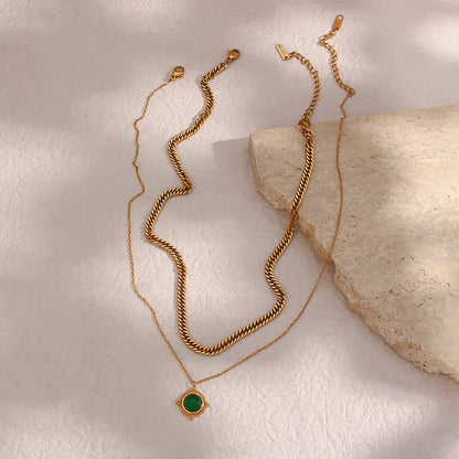 Succeed in All - Aventurine 18k Necklaces Double Layer