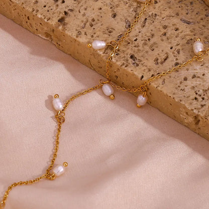 Sacred Drops - Necklace with Pearls and 18k Stainless