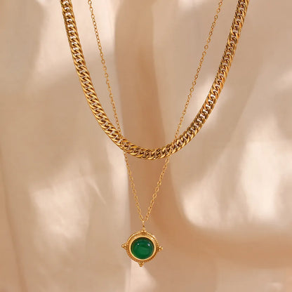 Succeed in All - Aventurine 18k Necklaces Double Layer