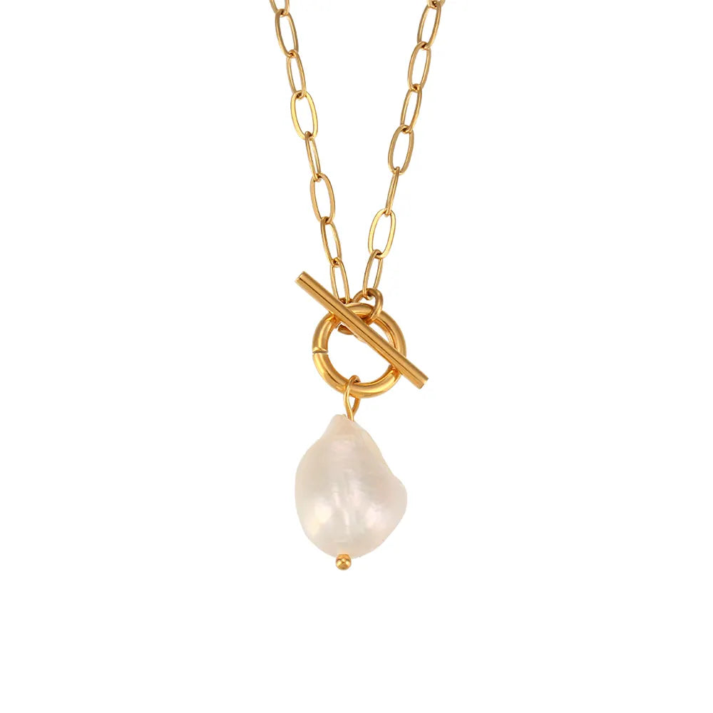 Pearl Serenity- Necklace with Pearl and 18k Stainless