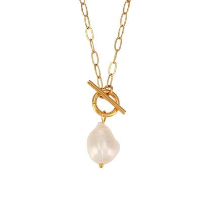 Pearl Serenity- Necklace with Pearl and 18k Stainless