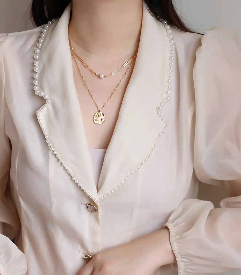 Pure Essence- Necklace with Pearl and 18k Stainless