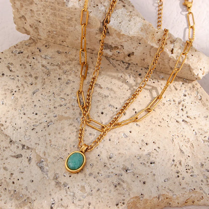 Hope and Confidence - 18k Necklaces Set with Amazonite