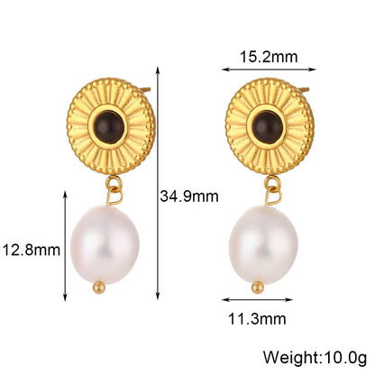 Motivation - Pearl Dangle Earrings with 18k Stainless