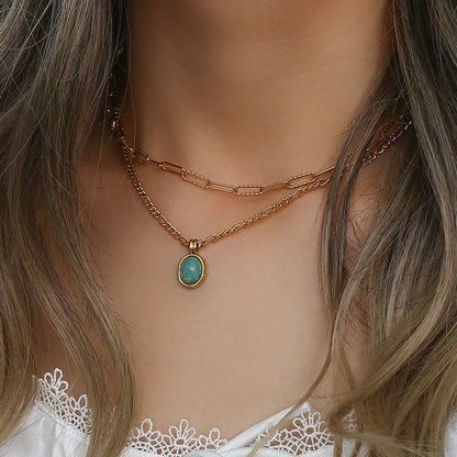 Hope and Confidence - 18k Necklaces Set with Amazonite