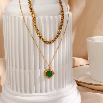 Succeed in All - Aventurine 18k Necklaces Double Layer