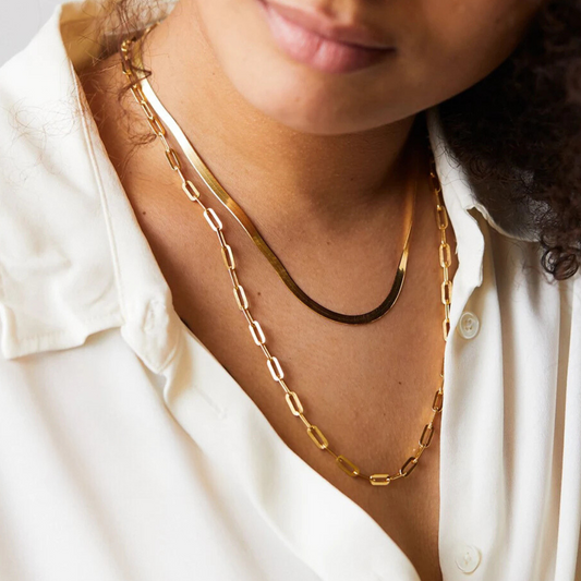 Herringbone and Paper Clip Necklaces Bundle