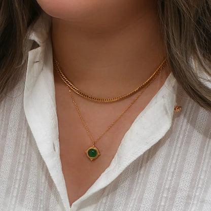 Succeed in All - Aventurine 18k Necklaces Double Layer