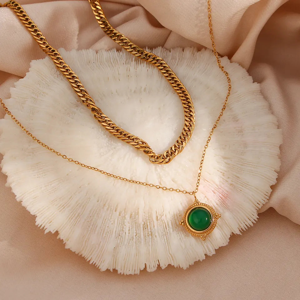 Succeed in All - Aventurine 18k Necklaces Double Layer