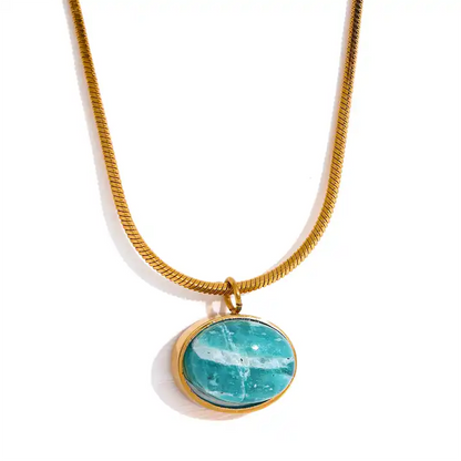 Hidden World - Gold / Silver Necklace with Amazonite