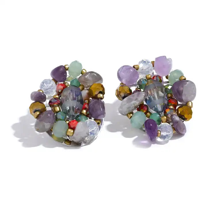 Higher Potential - Amethyst Stud Earrings