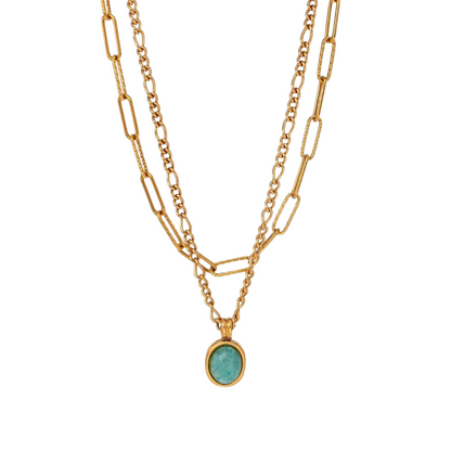 Hope and Confidence - 18k Necklaces Set with Amazonite