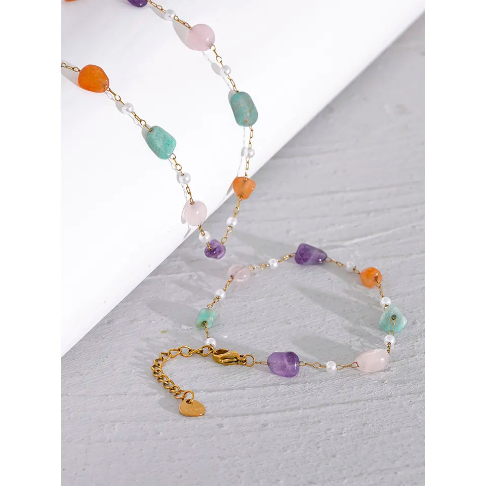 Inner Connection - Chakra Necklace and Bracelet with a mix of Gemstones