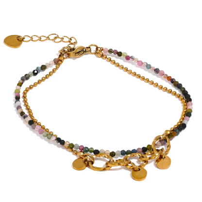 Lavish Blessings -  Faceted Tourmaline Double Layered Bracelet