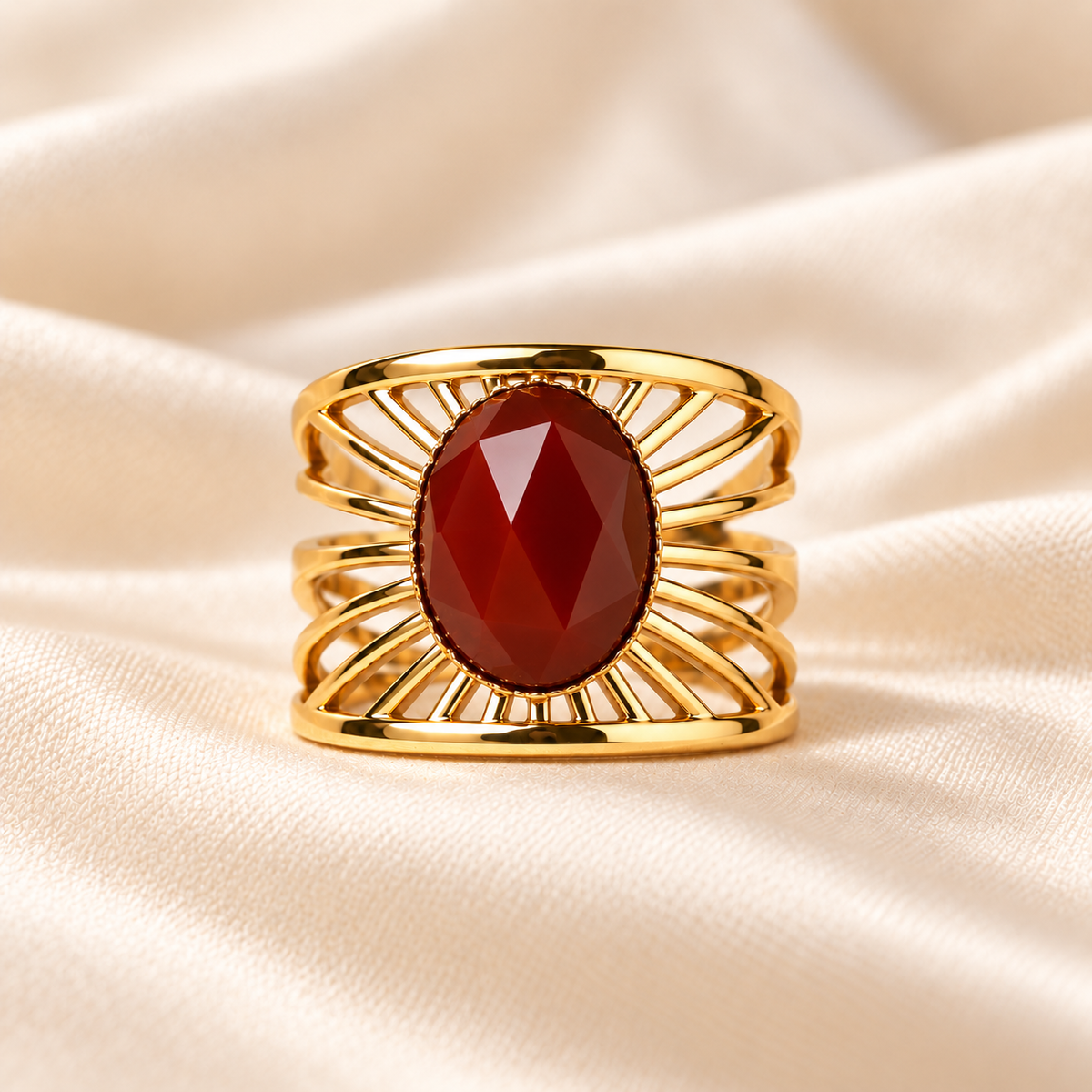 Aurelia – Red Agate Gemstone Ring