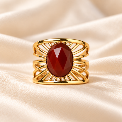Aurelia – Red Agate Gemstone Ring