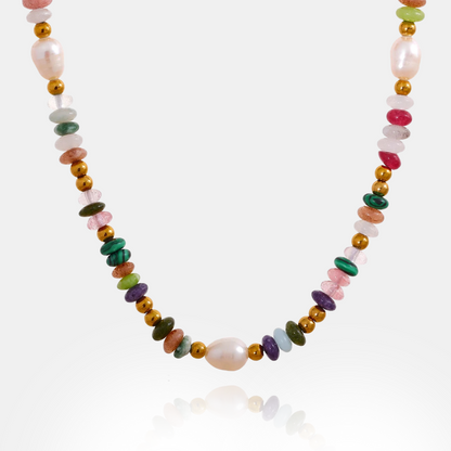 Move Beyond - Gemstone and Peals Necklace