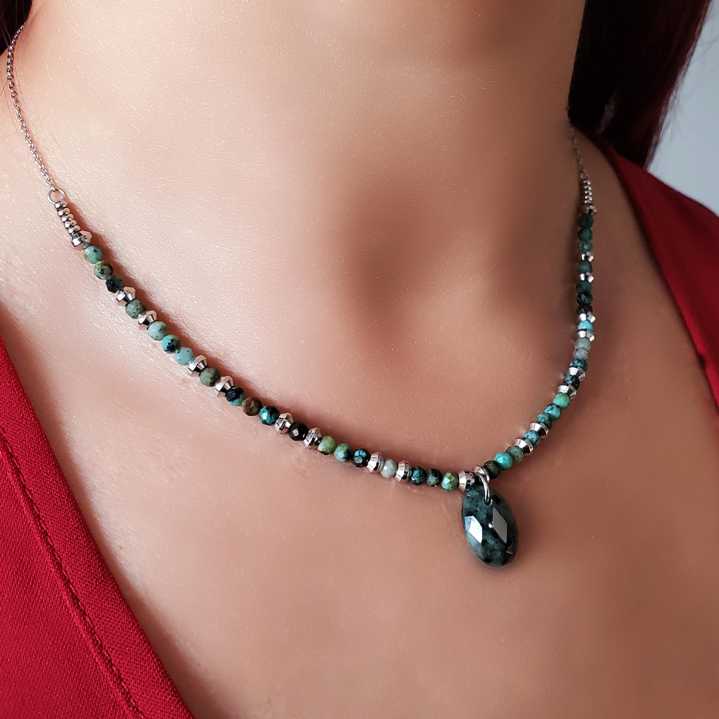 Natural Balance - Green  African Turquoise Jasper Necklace