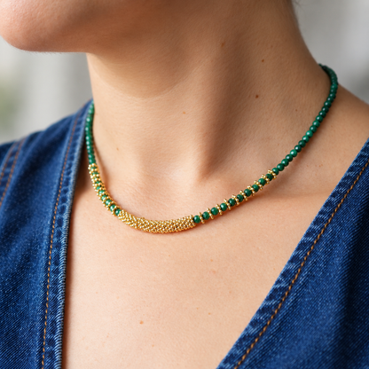 New Beginnings - Faceted Necklace with Green Jasper