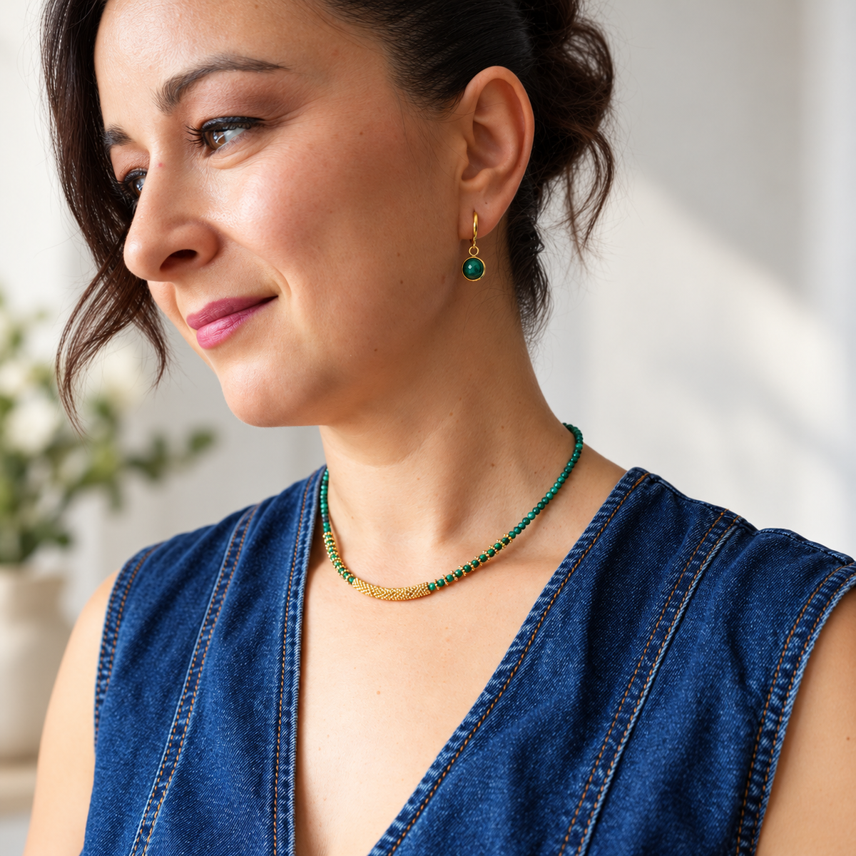 New Beginnings - Faceted Necklace with Green Jasper