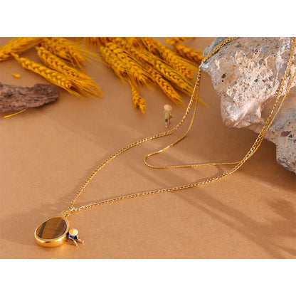 True Expression - Tiger's Eye Double Layer Necklace