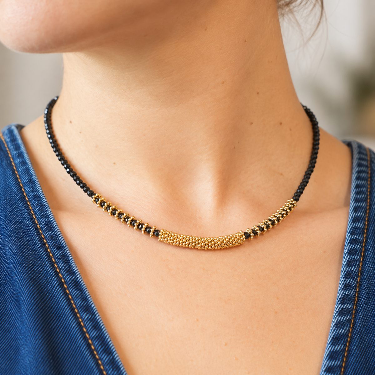 Quiet Strength - Faceted Necklace with Black Onyx