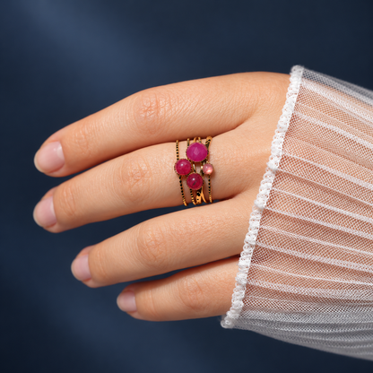 Amara – Strawberry Quartz Gemstone Ring