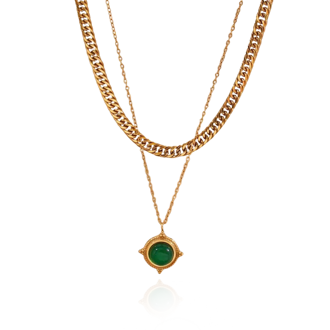 Succeed in All - Aventurine 18k Necklaces Double Layer