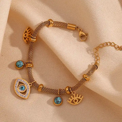 The Guardian - Evil Eye 18k Necklace and Bracelet Set with Turquoise