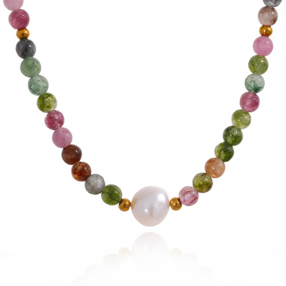 True Voice - Tourmaline and Pearl Choker Necklace