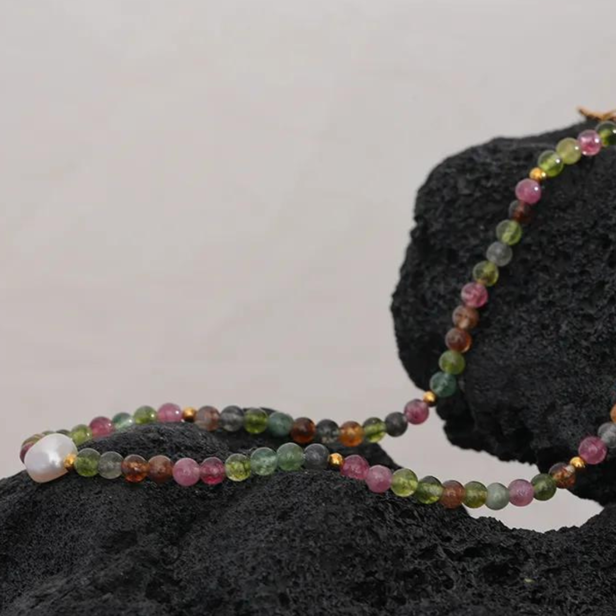 True Voice - Tourmaline and Pearl Choker Necklace