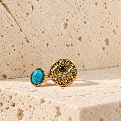 Eyes On You – Turquoise Evil Eye Ring