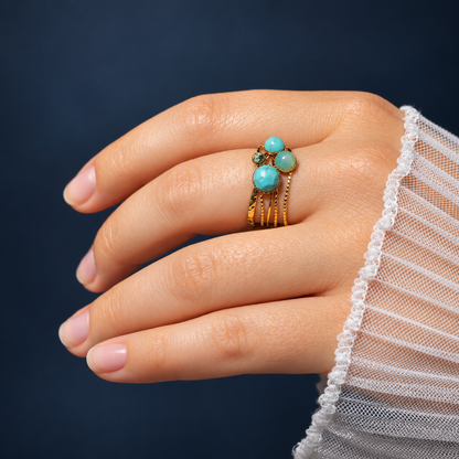 Amara – Amazonite & Turquoise Gemstone Ring