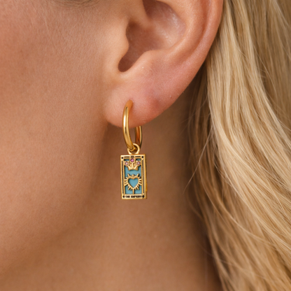 The Empress - Tarot Card Gold | Silver Hoop Earrings