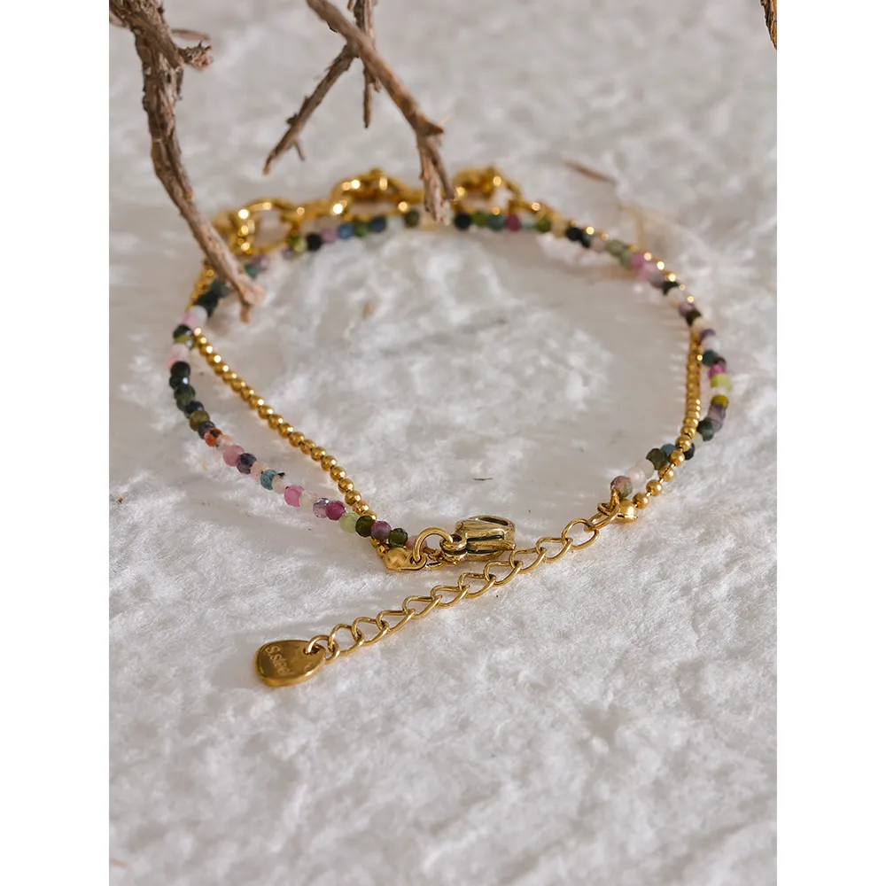 Lavish Blessings -  Faceted Tourmaline Double Layered Bracelet