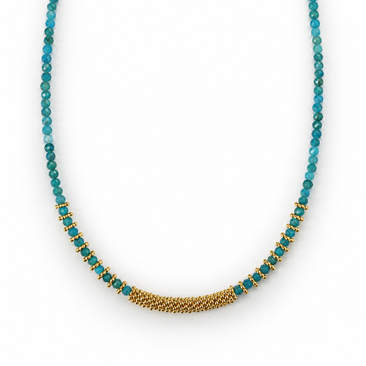 True Voice - Faceted Necklace with Aquamarine