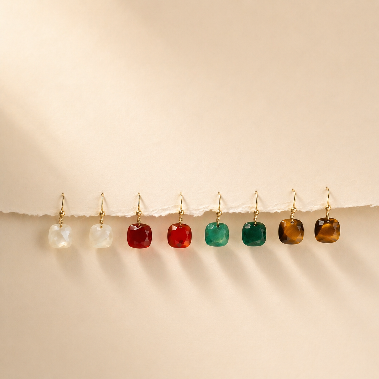 Ocean Treasures - Faceted Mother of Pearl Drop Earrings