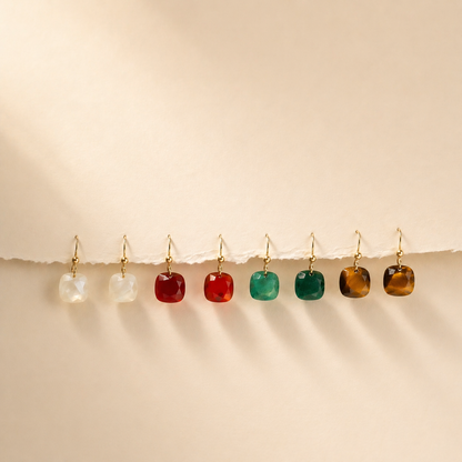 Ocean Treasures - Faceted Mother of Pearl Drop Earrings