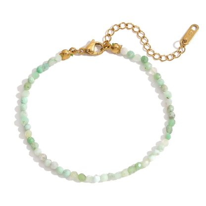 Endurance - Dainty Faceted Green Agate Bracelet