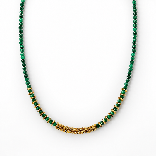 New Beginnings - Faceted Necklace with Green Jasper