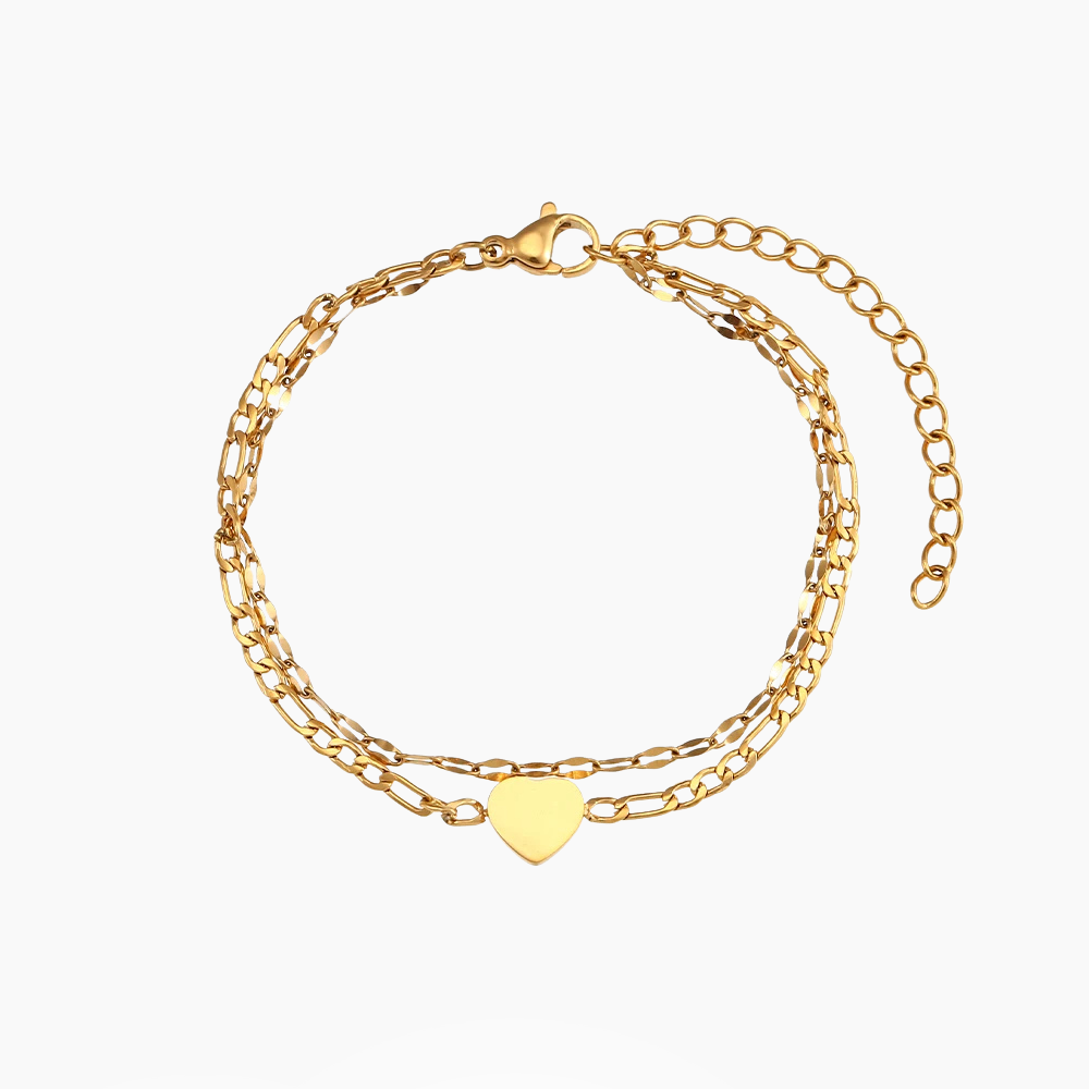 Heart - Double Layer Gold Bracelet