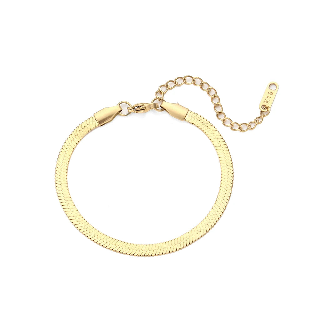 Gold / Silver Flat Snake Bracelet